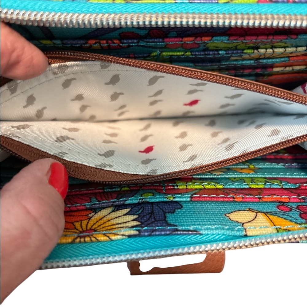 SAKROOTS Wrist Wallet, Shoulder Strap/Wrist Strap. Bold Floral Colors, NWOT - Picture 6 of 7